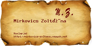 Mirkovics Zoltána névjegykártya